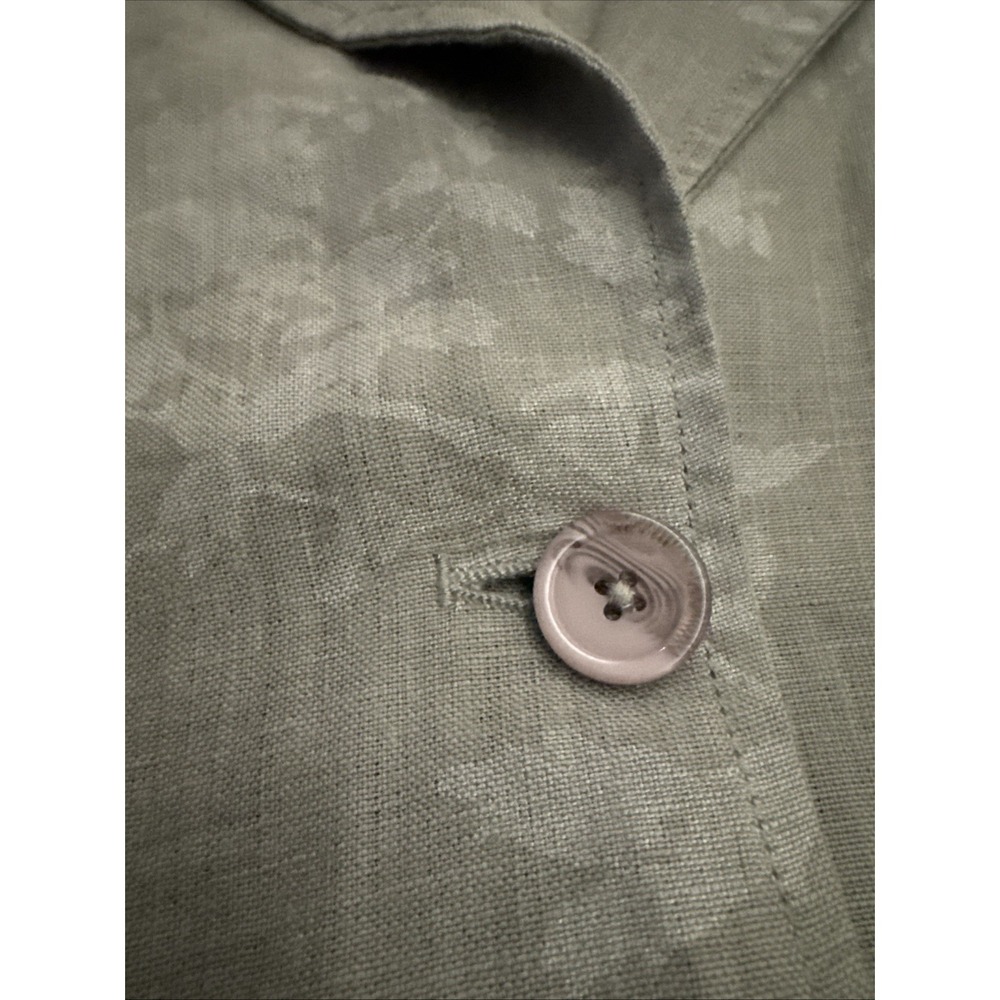PERUVIAN CONNECTION 100% Linen Duster Jacket Mid Length Floral EUC Size US 4 - Picture 3 of 10